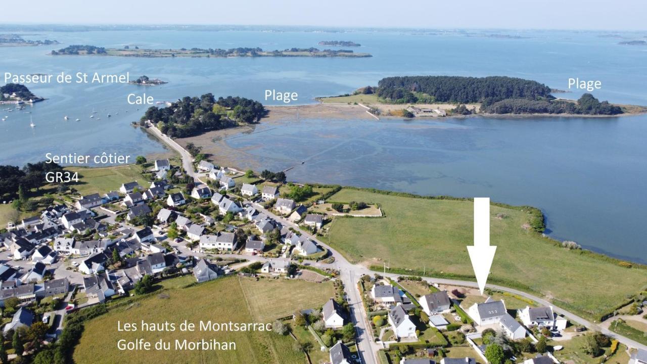 Maison Golfe Du Morbihan - Vue Mer - Plage A 600M - 6 Chambres Sene Bagian luar foto